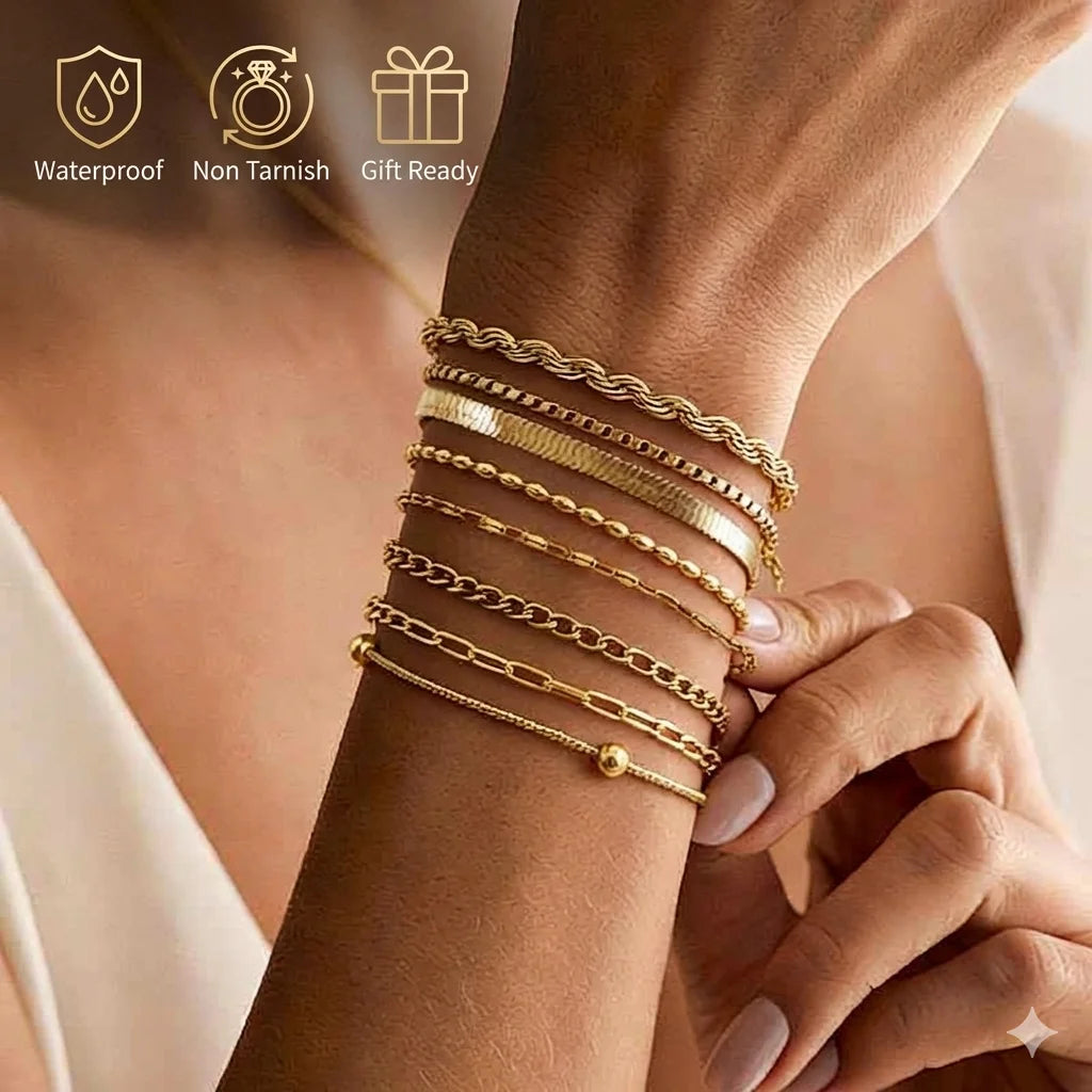 Non Tarnish Gold Plated Herringbone Bracelet