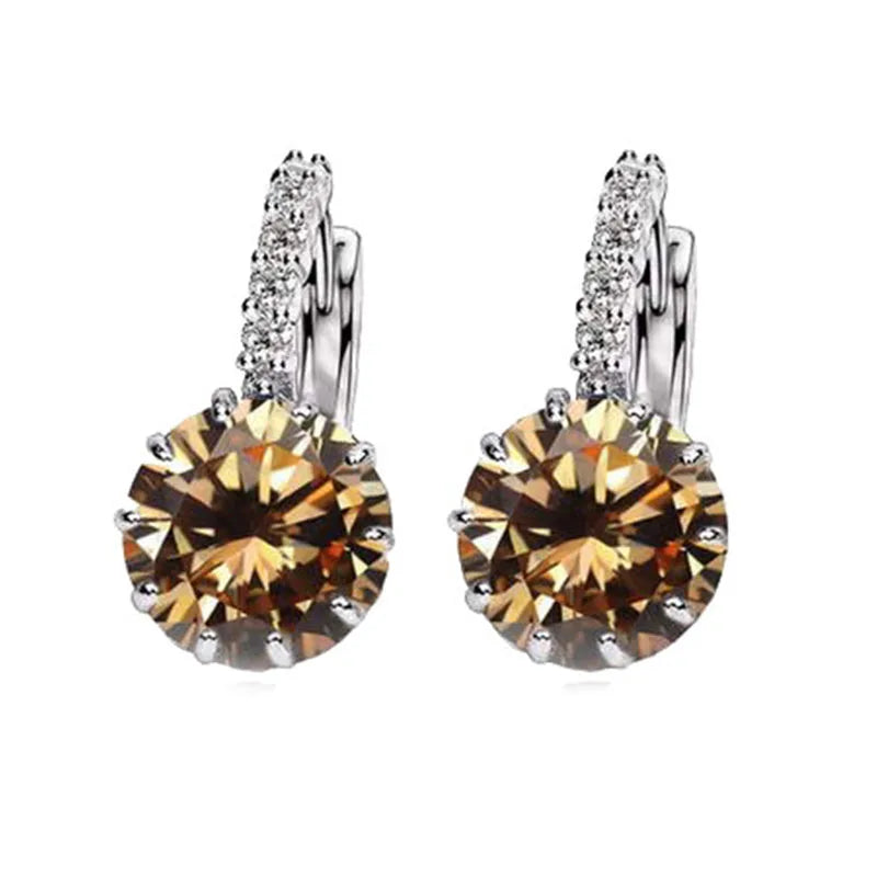 Sterling Cubic Zirconia Hoop Earrings