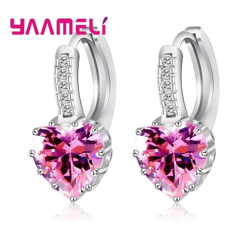 Sterling Cubic Zirconia Hoop Earrings