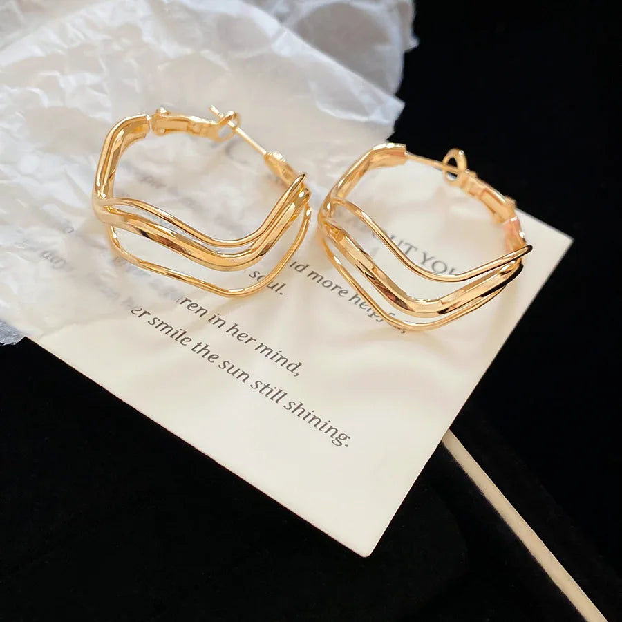 Multi-Layer Twisted Hoop Earrings