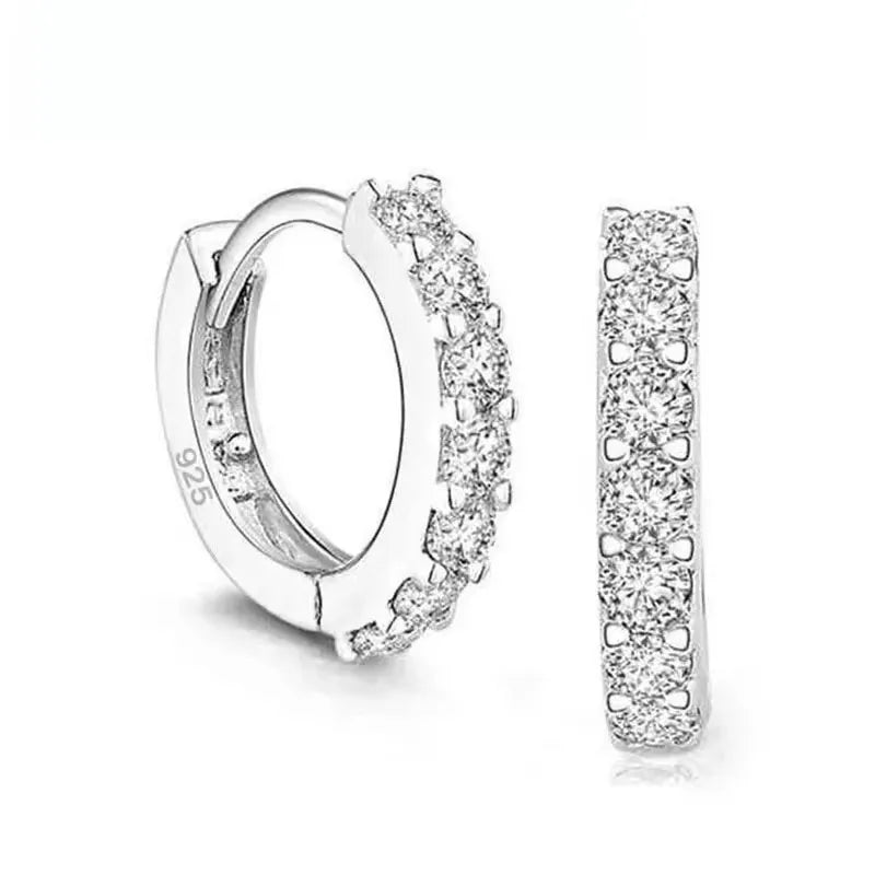 Sterling Cubic Zirconia Hoop Earrings