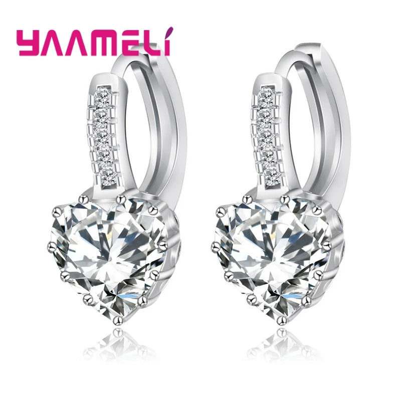 Sterling Cubic Zirconia Hoop Earrings