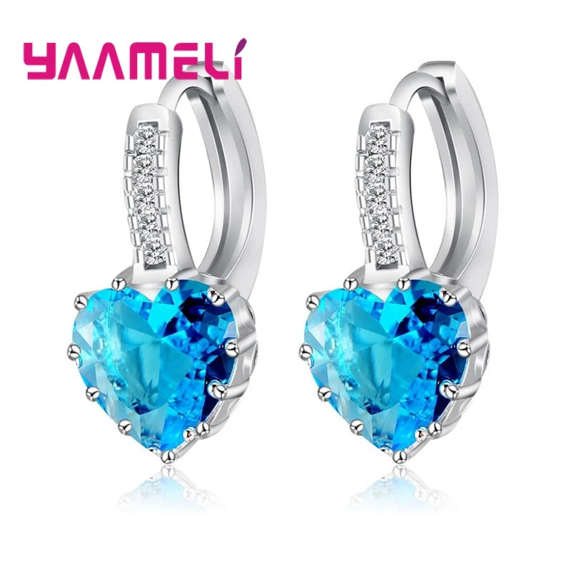 Sterling Cubic Zirconia Hoop Earrings