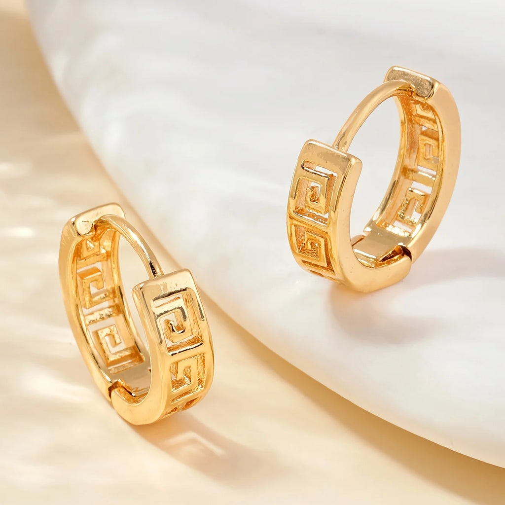 18K Gold Mesh Hoop Earrings