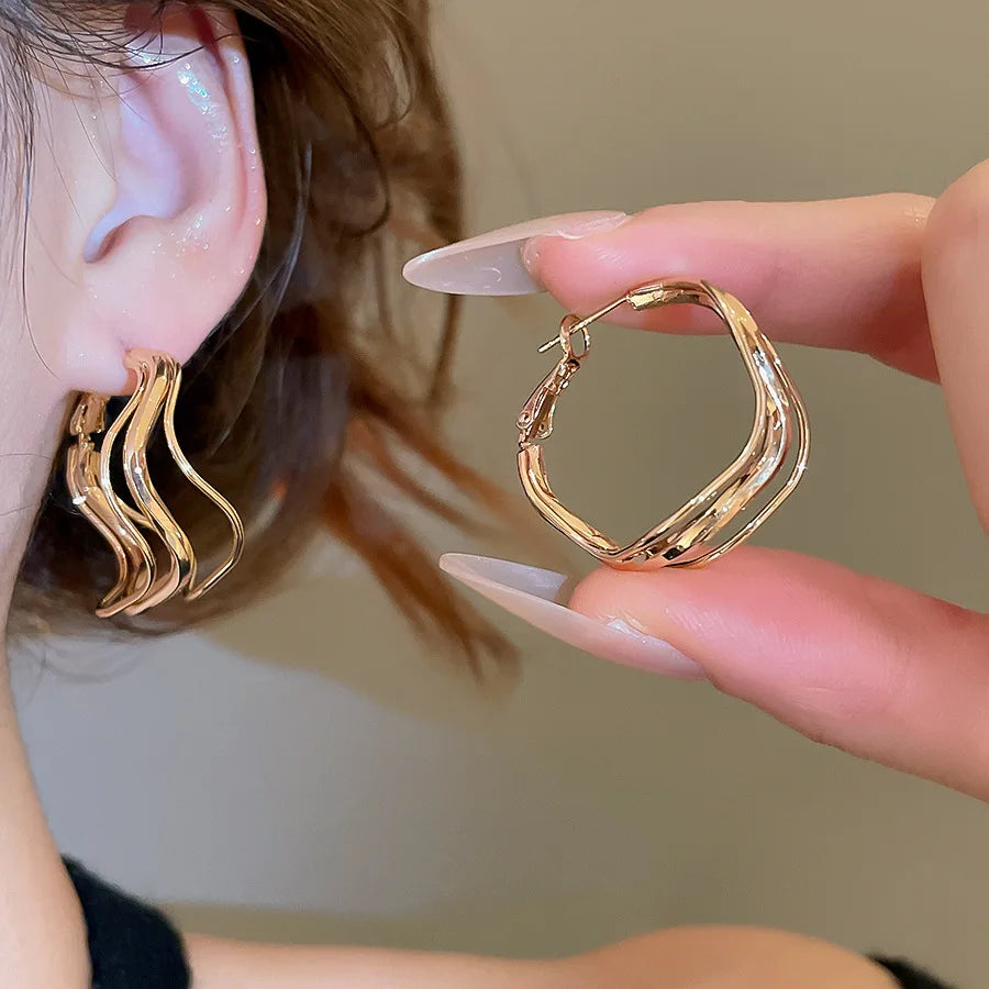 Multi-Layer Twisted Hoop Earrings