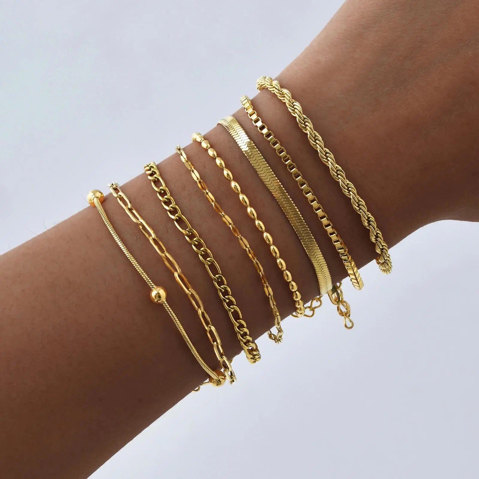 Non Tarnish Gold Plated Herringbone Bracelet