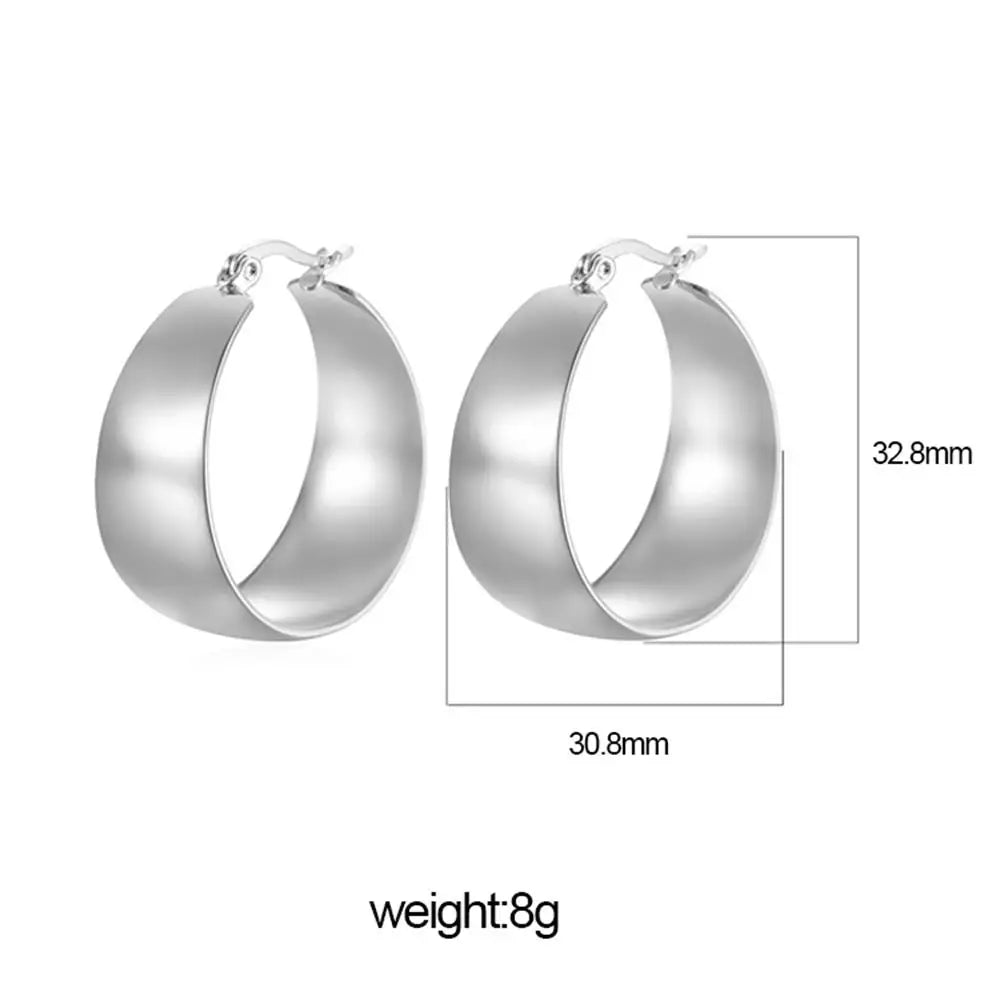 Gold Chunky C Hoop Earrings