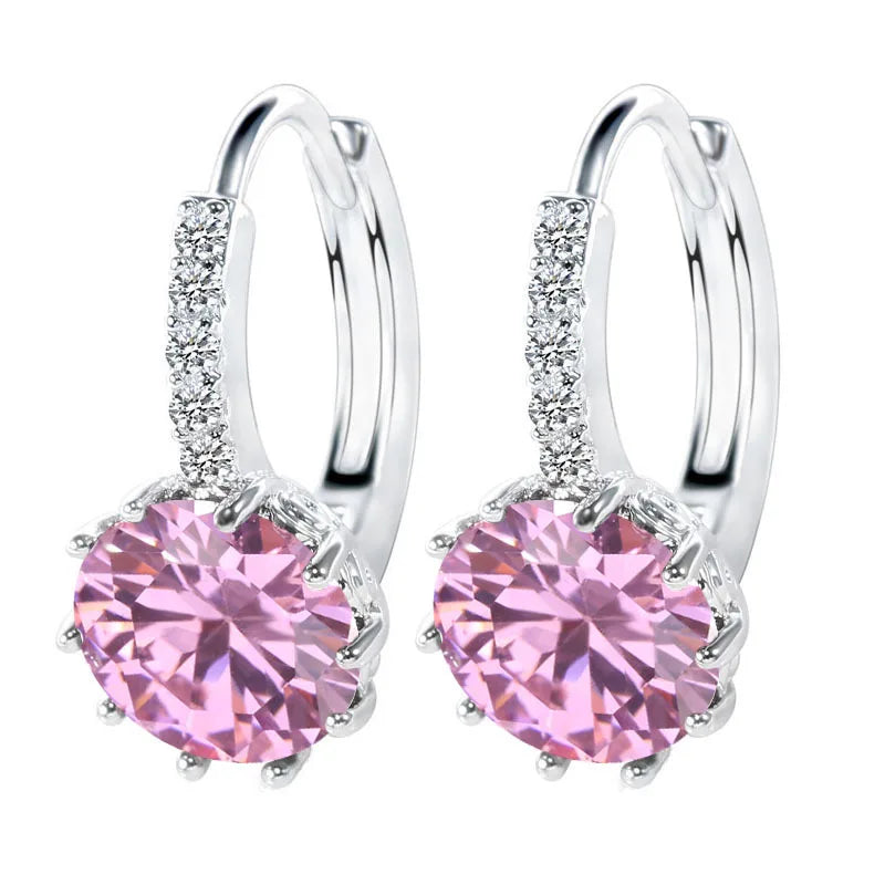 Sterling Cubic Zirconia Hoop Earrings