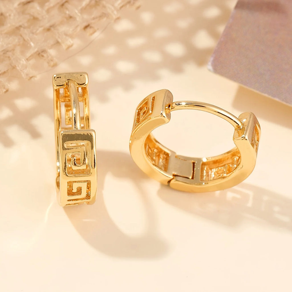18K Gold Mesh Hoop Earrings