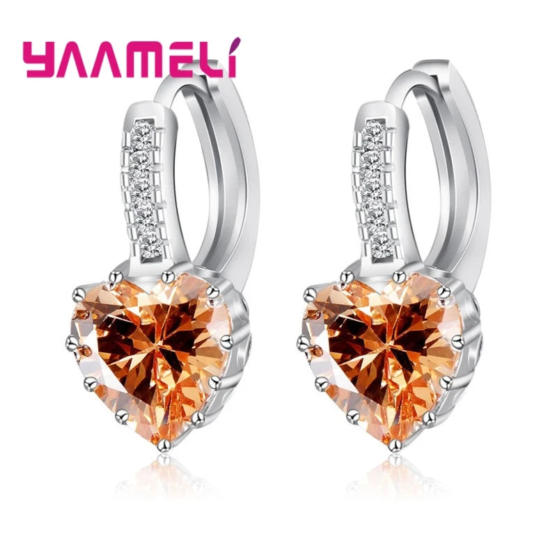 Sterling Cubic Zirconia Hoop Earrings
