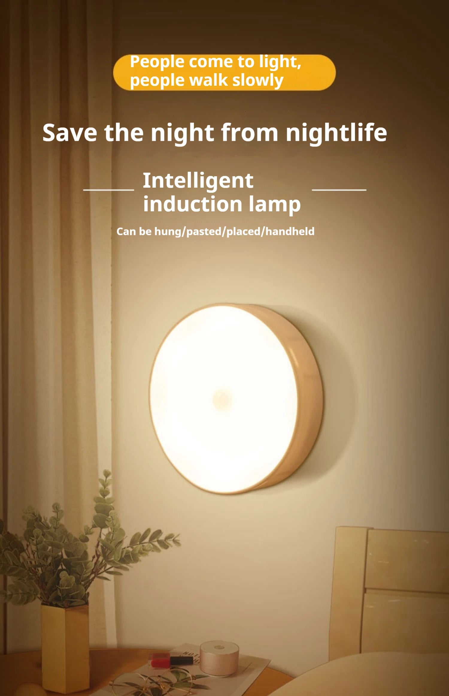 Wireless LED Detector Lamp for Bedroom, Closet & Staircase