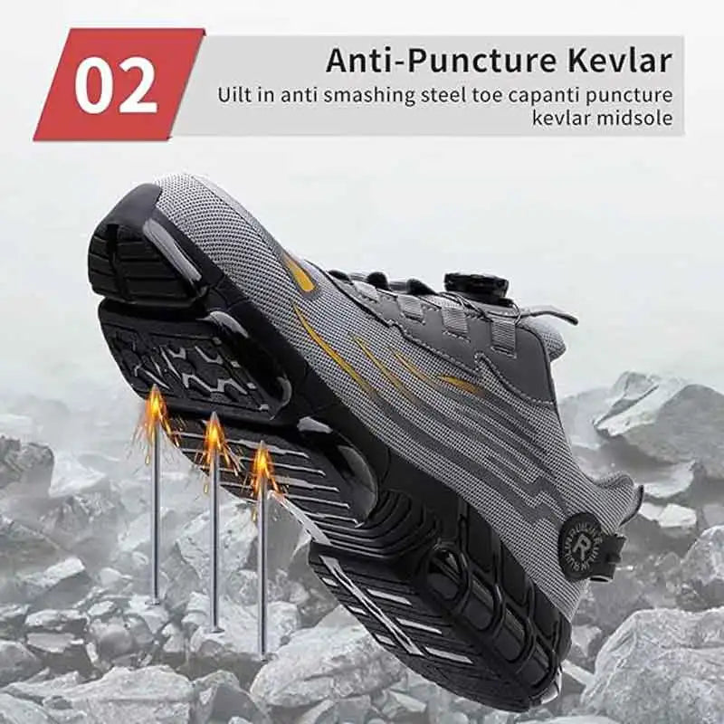 Men's Air Cushion Steel Toa Safety Work Shoes