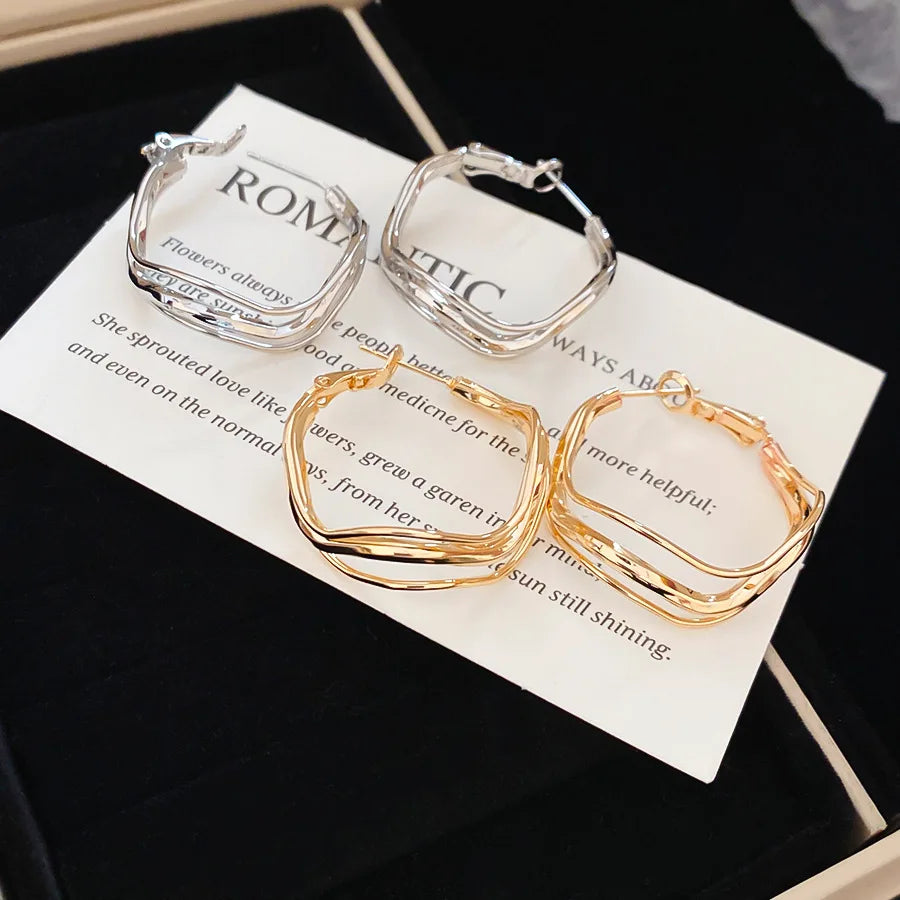Multi-Layer Twisted Hoop Earrings