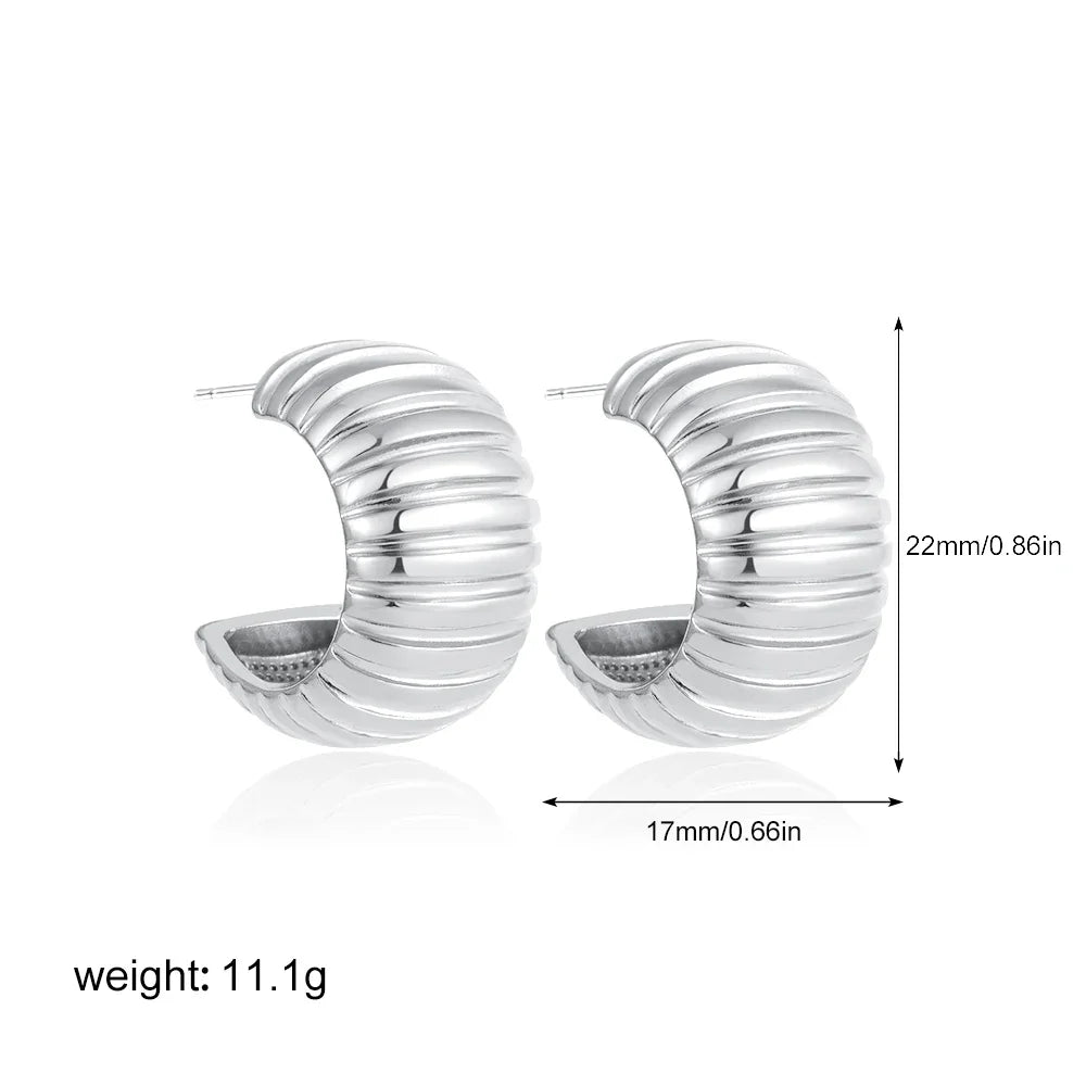 Gold Chunky C Hoop Earrings