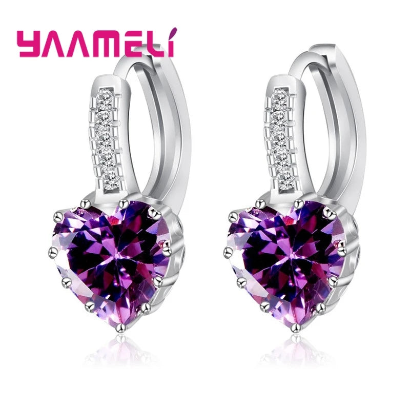 Sterling Cubic Zirconia Hoop Earrings