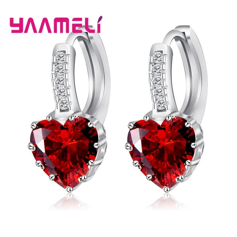 Sterling Cubic Zirconia Hoop Earrings