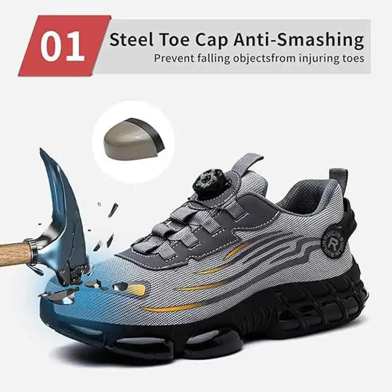 Men's Air Cushion Steel Toa Safety Work Shoes