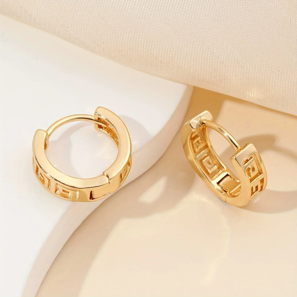 18K Gold Mesh Hoop Earrings