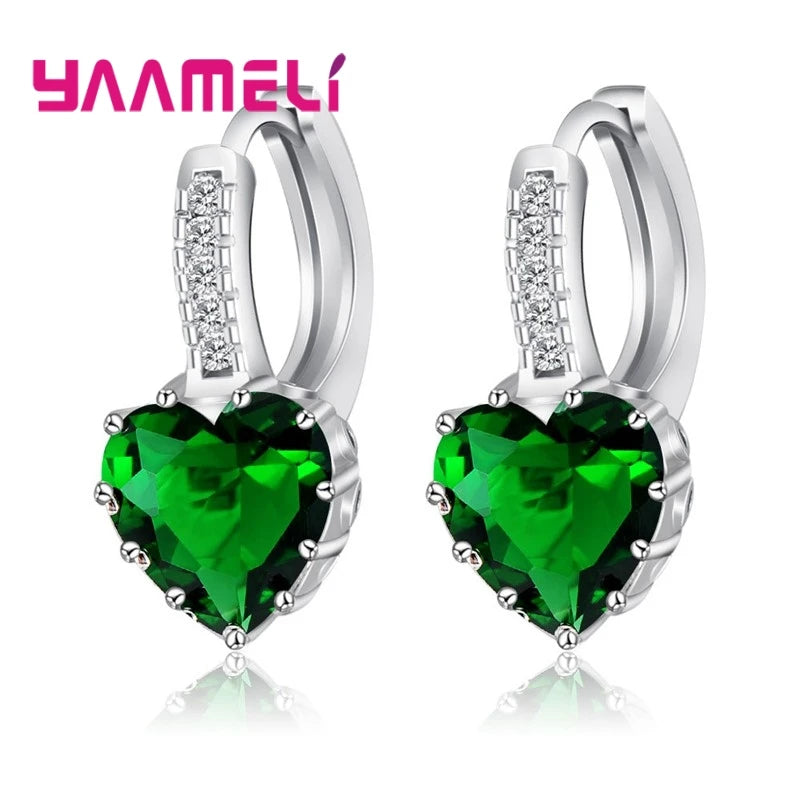 Sterling Cubic Zirconia Hoop Earrings