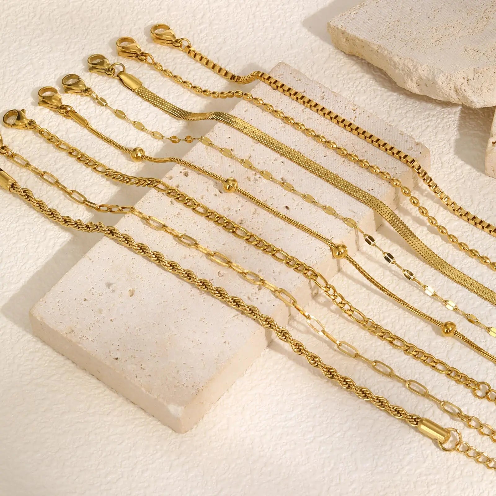 Non Tarnish Gold Plated Herringbone Bracelet