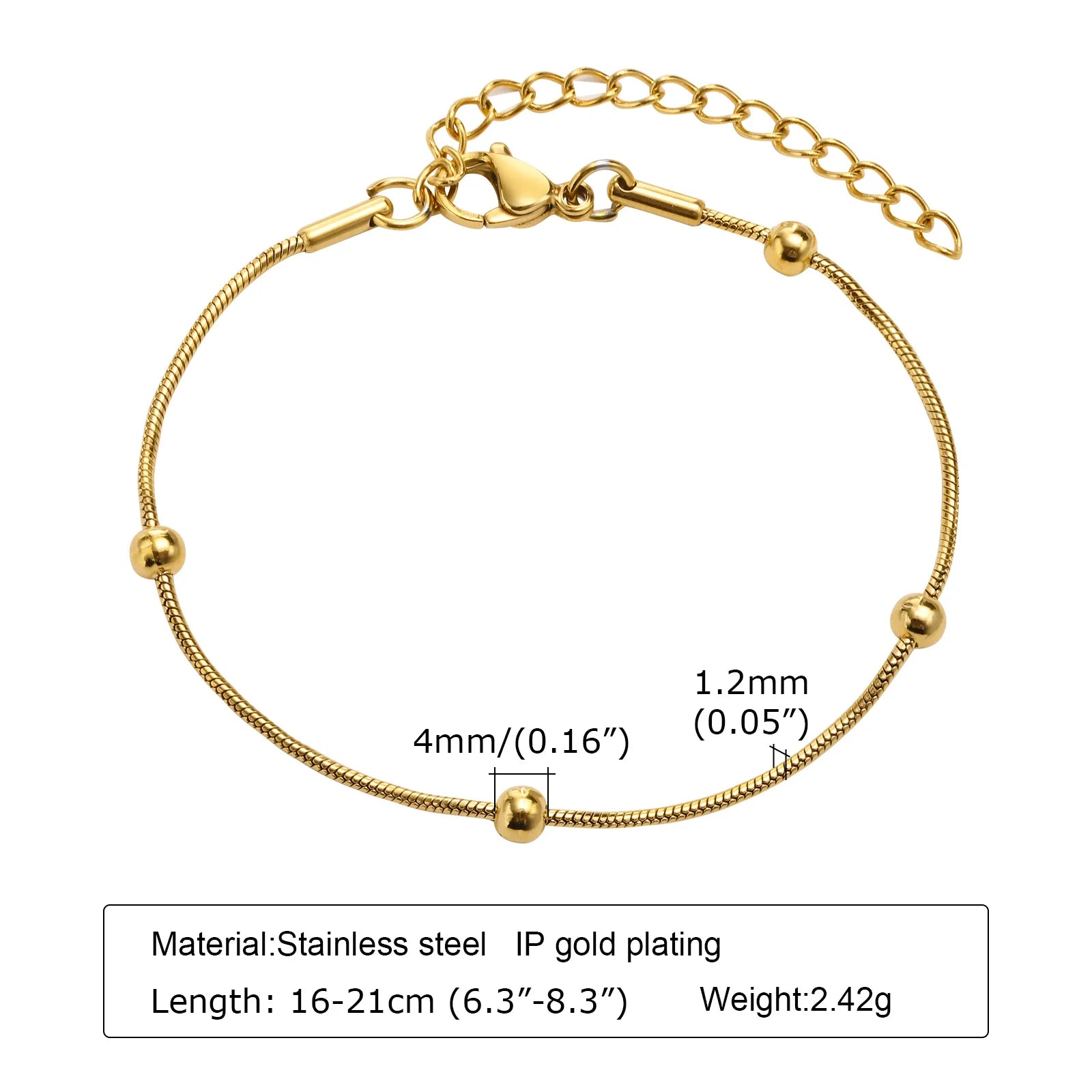 Non Tarnish Gold Plated Herringbone Bracelet