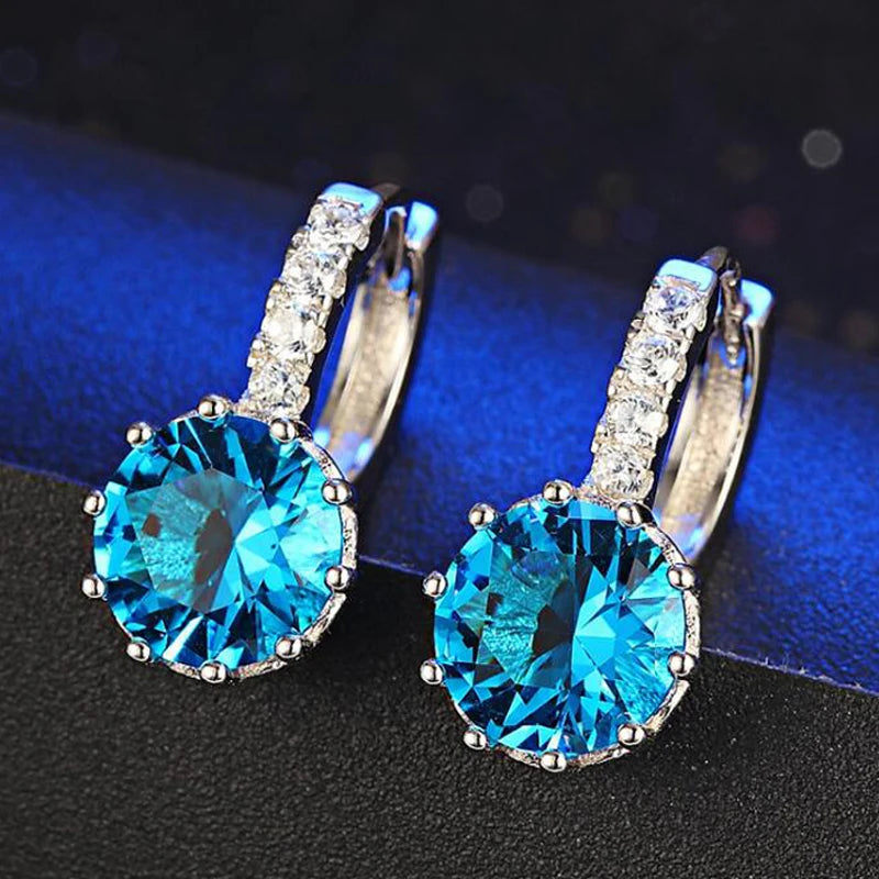 Sterling Cubic Zirconia Hoop Earrings