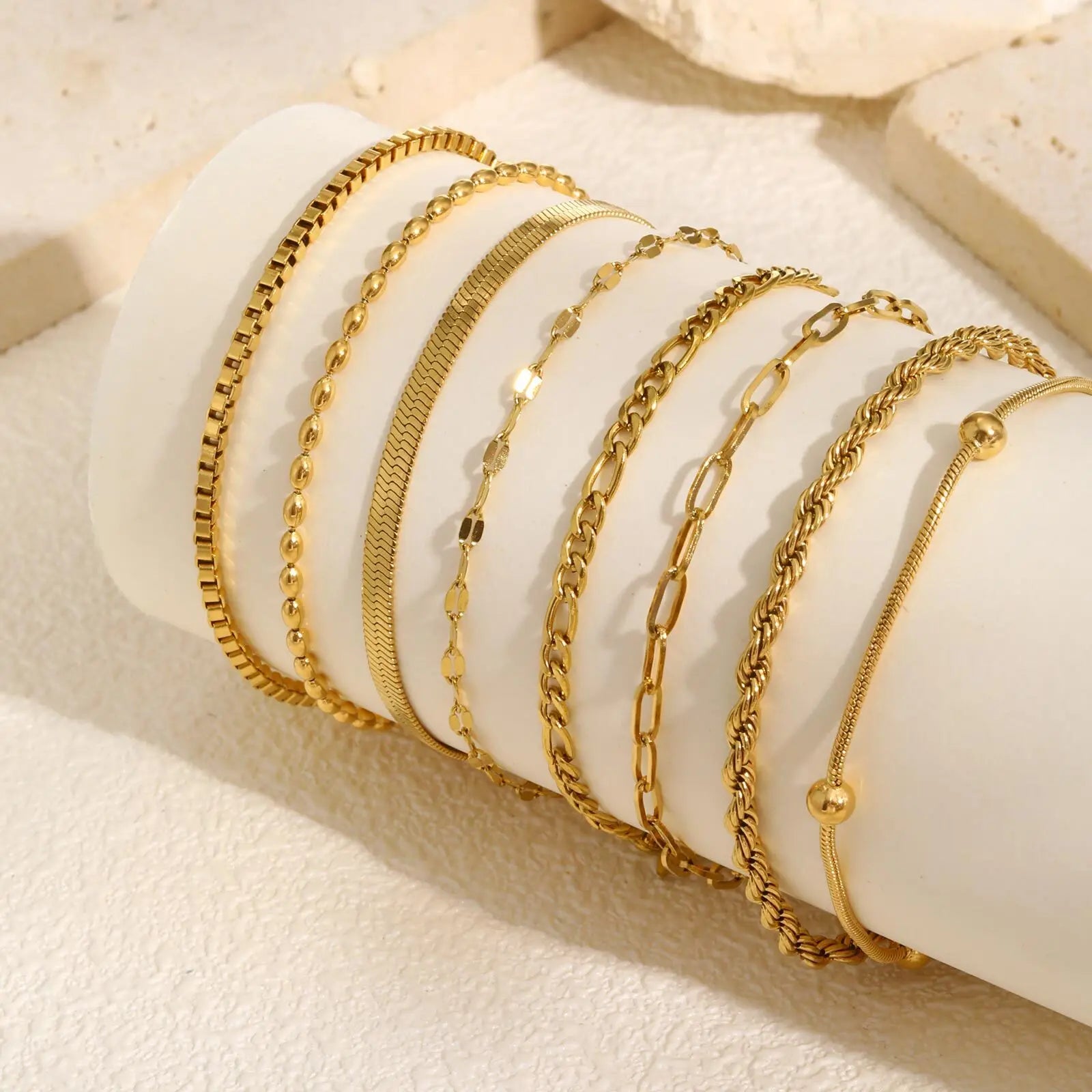Non Tarnish Gold Plated Herringbone Bracelet
