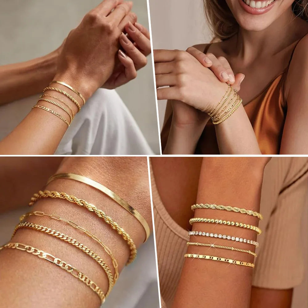 Non Tarnish Gold Plated Herringbone Bracelet