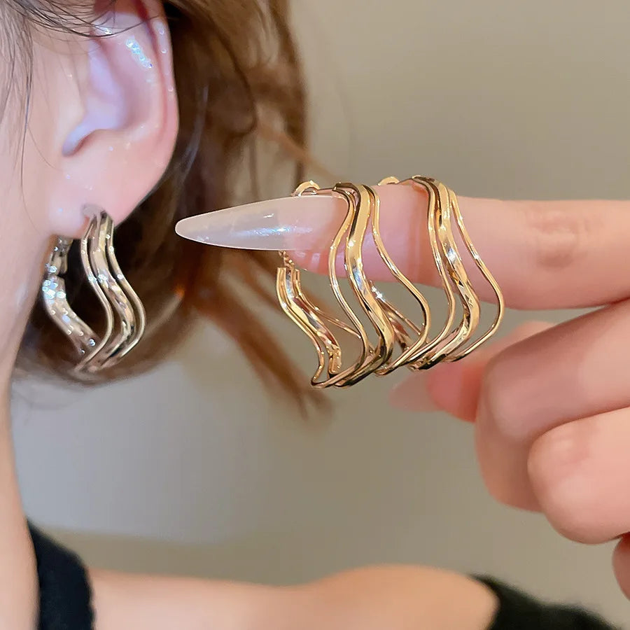 Multi-Layer Twisted Hoop Earrings