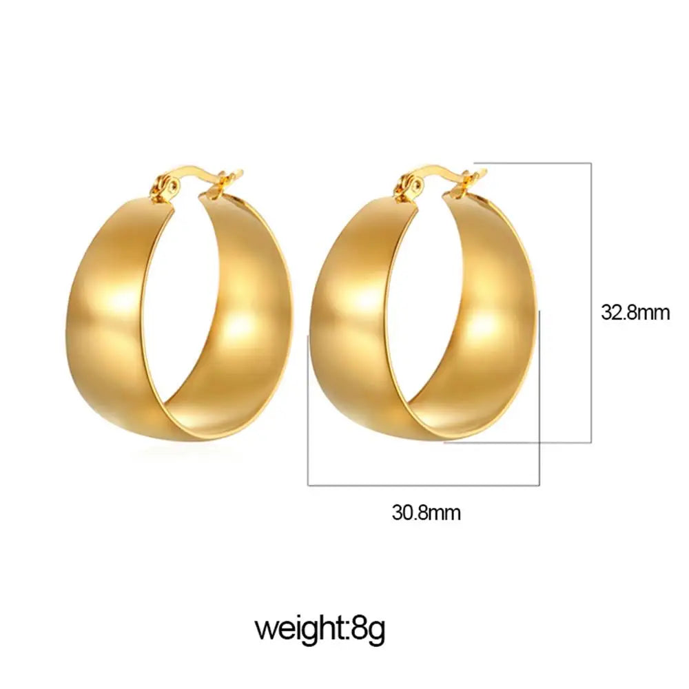 Gold Chunky C Hoop Earrings