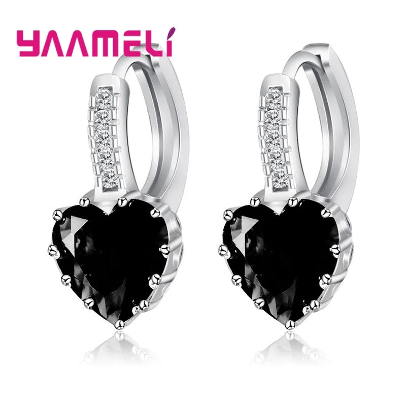 Sterling Cubic Zirconia Hoop Earrings