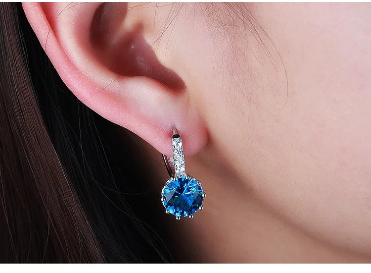 Sterling Cubic Zirconia Hoop Earrings