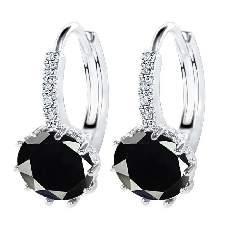 Sterling Cubic Zirconia Hoop Earrings