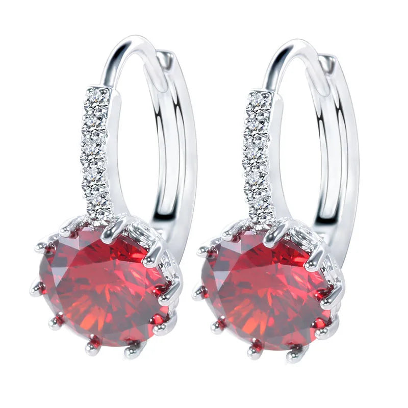 Sterling Cubic Zirconia Hoop Earrings