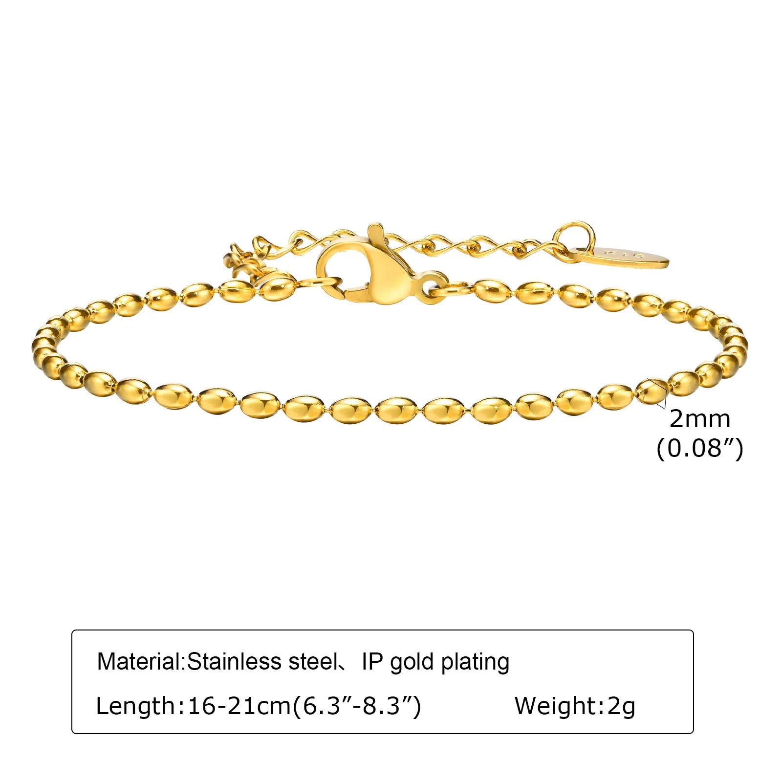 Non Tarnish Gold Plated Herringbone Bracelet