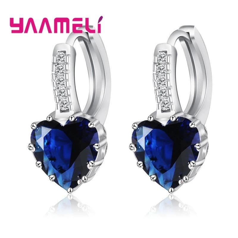 Sterling Cubic Zirconia Hoop Earrings